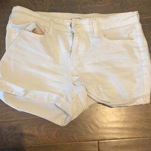 White jean shorts